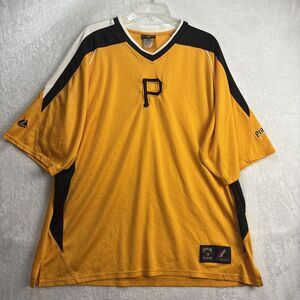 Pirates Shirt Yellow And Black Cooperstown Collection Majestic 2XL